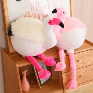 Soft Round Stuffed Flamingo Animal Plushie Fat Flamingo Plush Toys for Home Decor Cuddly Flamingo Pillow Hugging Flamingo Doll Gift for Kids or Lover (Pink, 19.7 Inch (from Head to feet))