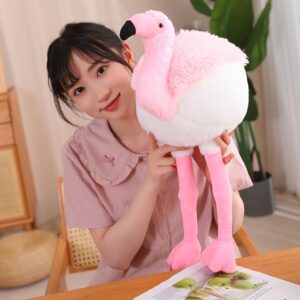 Soft Round Stuffed Flamingo Animal Plushie Fat Flamingo Plush Toys for Home Decor Cuddly Flamingo Pillow Hugging Flamingo Doll Gift for Kids or Lover (Pink, 19.7 Inch (from Head to feet))