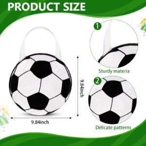 Aoriher 48 Pcs Sport Party Favor Bags 9.84x9.84'' Soccer Baseball Non Woven Sport Themed Party Goody Candy Bags for Sport Theme Party for Kids(Soccer)