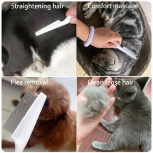 Multifunctional Pet Grooming Comb - Flea Removal, Tear Stain Remover for Dogs, Cats, Puppies, and Small Pets