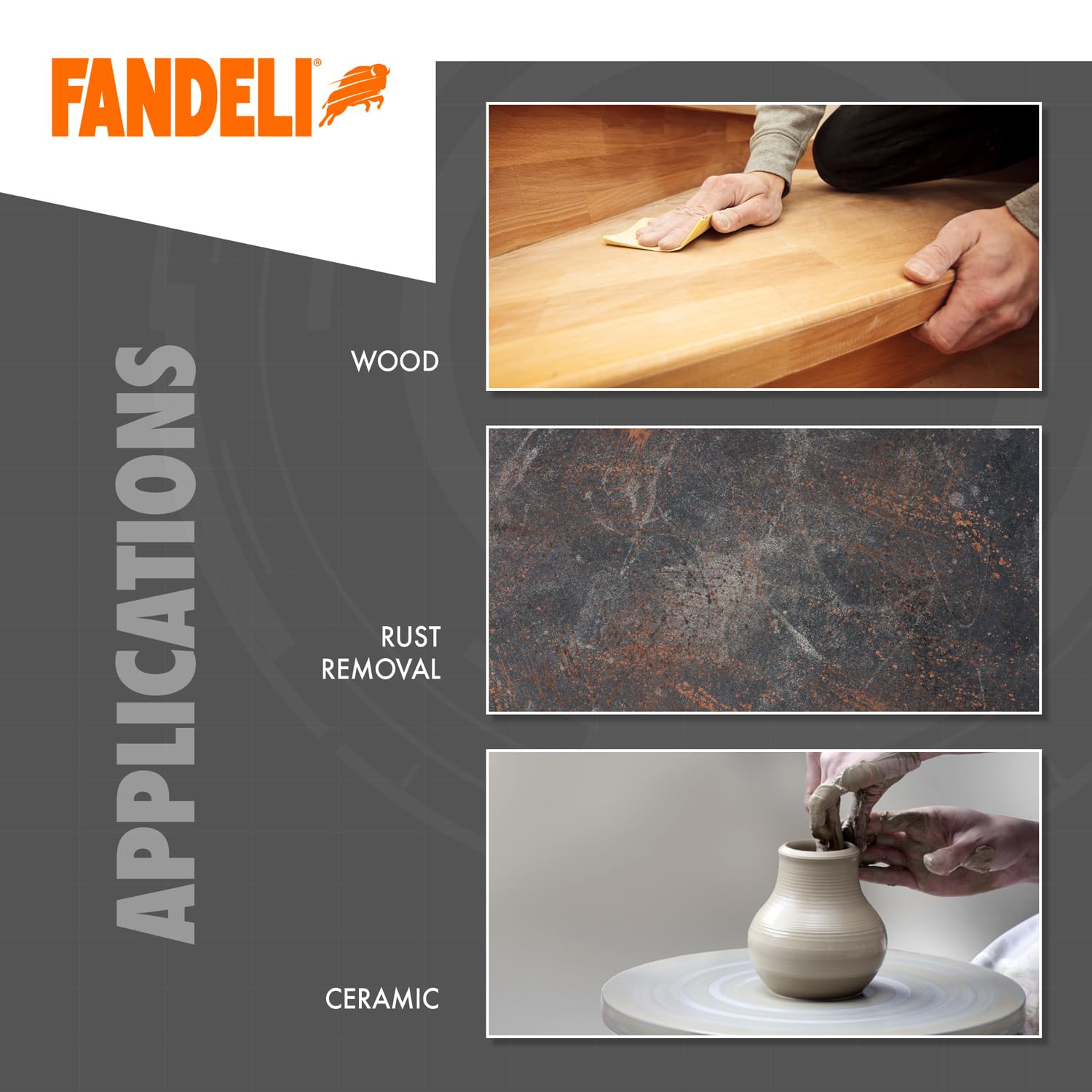 Fandeli | Pack Multi-Purpose Sandpaper Pack + Waterproof Sandpaper | 50 Sheets | Assorted Multi-Purpose (80, 120, 220), Waterproof (220, 320, 400) | 23 x 28 cm | Perfect for Sanding Metal and Wood