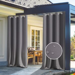 gzqiawy 1pc outdoor curtains for gazebo waterproof outdoor furniture living room bedroom decoration window curtain ideas shower curtain design wall grey 50 in x 80 in (w x l)