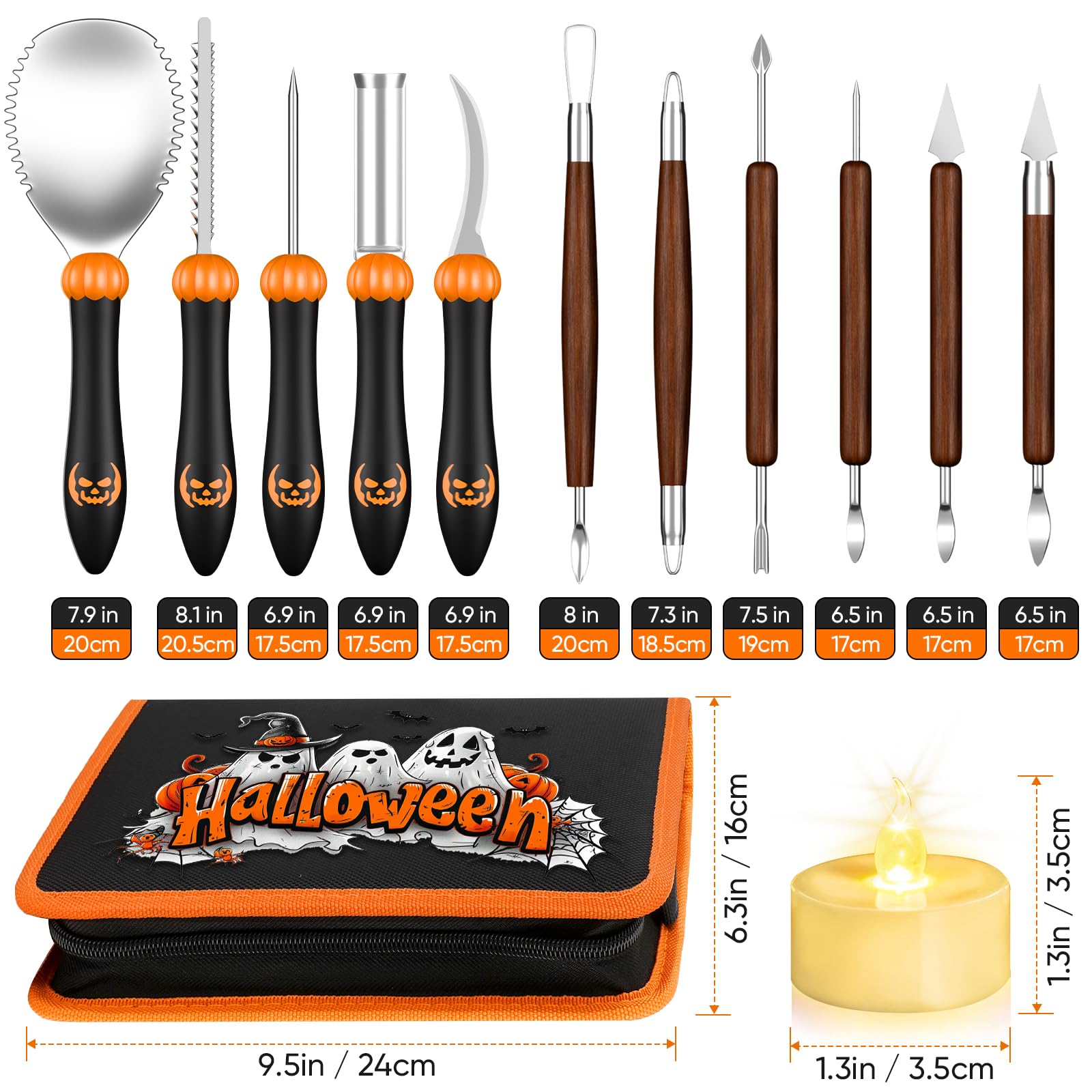 31 PCS Pumpkin Carving Kit, Pumpkin Carving Tools, Halloween Pumpkin Carving Kit with Stencils, Professional Pumpkin Carving Stencils for Adults, Pumpkin Carving Knife, Pumpkin Carving Set for Kids