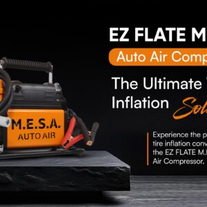 EZ FLATE M.E.S.A 12V Air Compressor Kit, Portable Air Compressor, 5.65 CFM, Offroad Air Off Road Air Compressor, Heavy Duty Pump for Car Tire, Max 150 PSI for 4x4 Vehicle, Offroad Tire Inflator