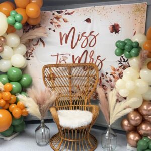 Avezano Miss to Mrs Backdrop Floral Fall Bridal Shower Backdrop Bride to Be Engagement Party Decorations Photography Background Wedding Banner Photo Booth Prop (7x5ft, 82x59inch)