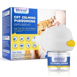 agetity cat calming pheromone diffuser, cat calming pheromones to reduce stress, spraying & scratching, 2 in 1 cat calming starter kit- 1pack