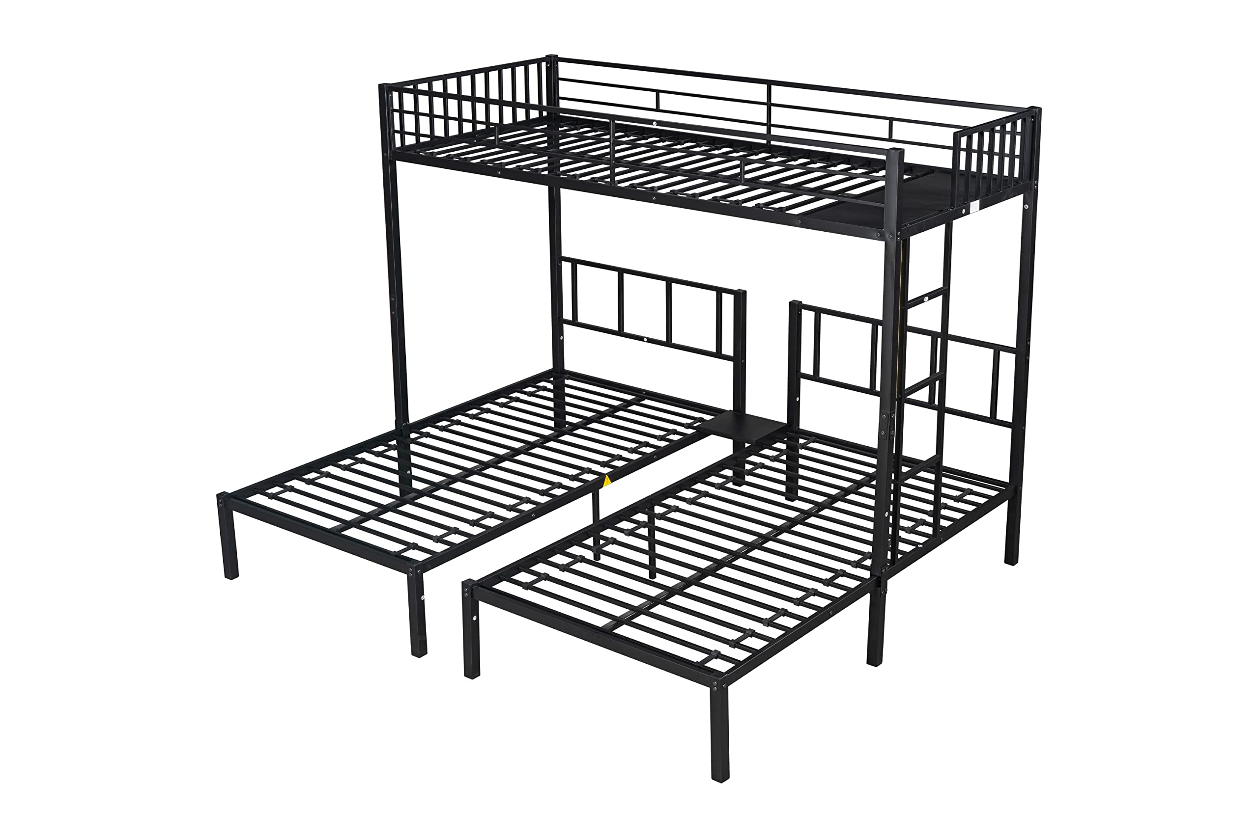 BIADNBZ Metal Triple Twin Size Bunk Bed,can be Separated into 3 Bedframe for Kids/Bedroom/Dorm,Black