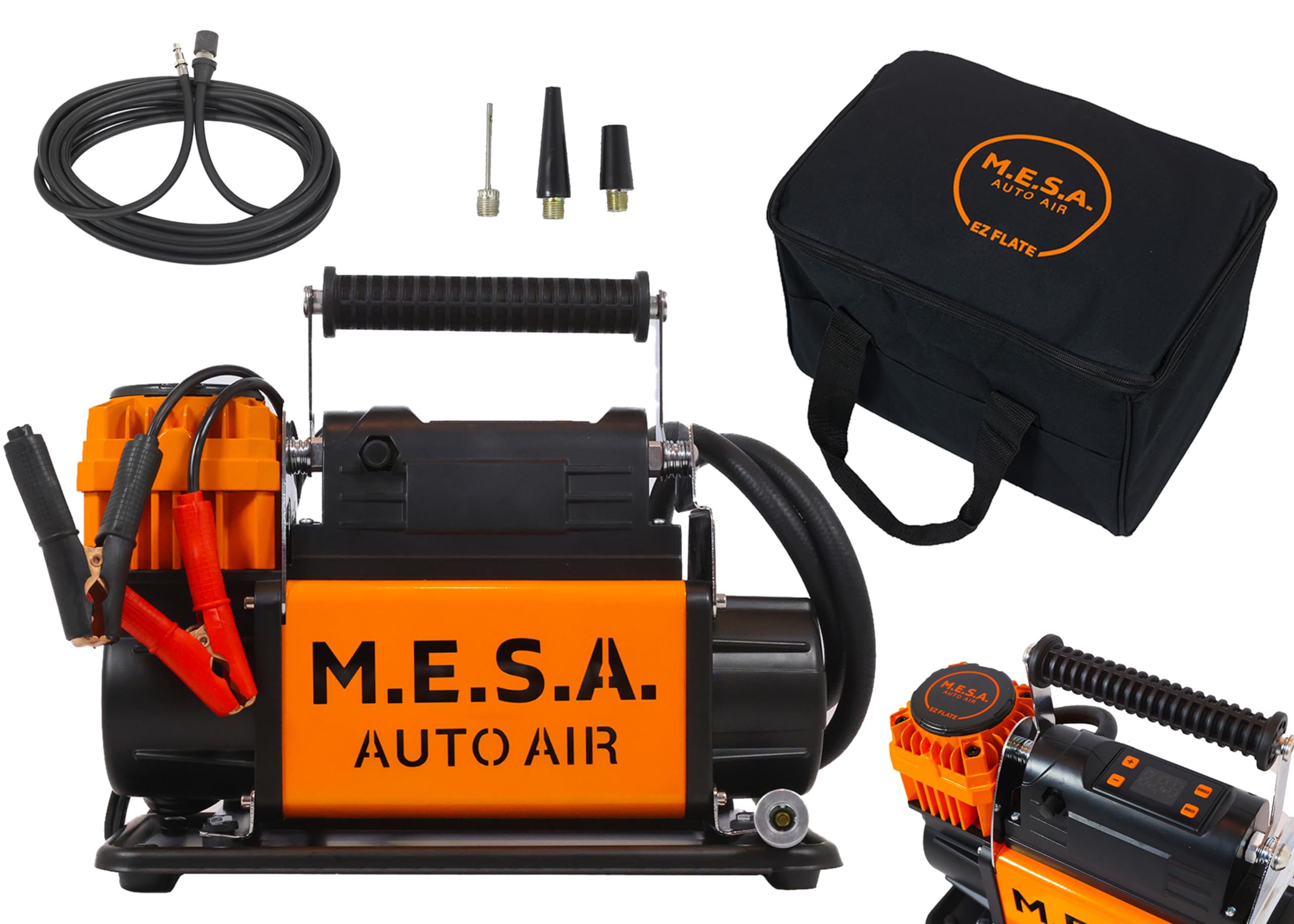 EZ FLATE M.E.S.A 12V Air Compressor Kit, Portable Air Compressor, 5.65 CFM, Offroad Air Off Road Air Compressor, Heavy Duty Pump for Car Tire, Max 150 PSI for 4x4 Vehicle, Offroad Tire Inflator