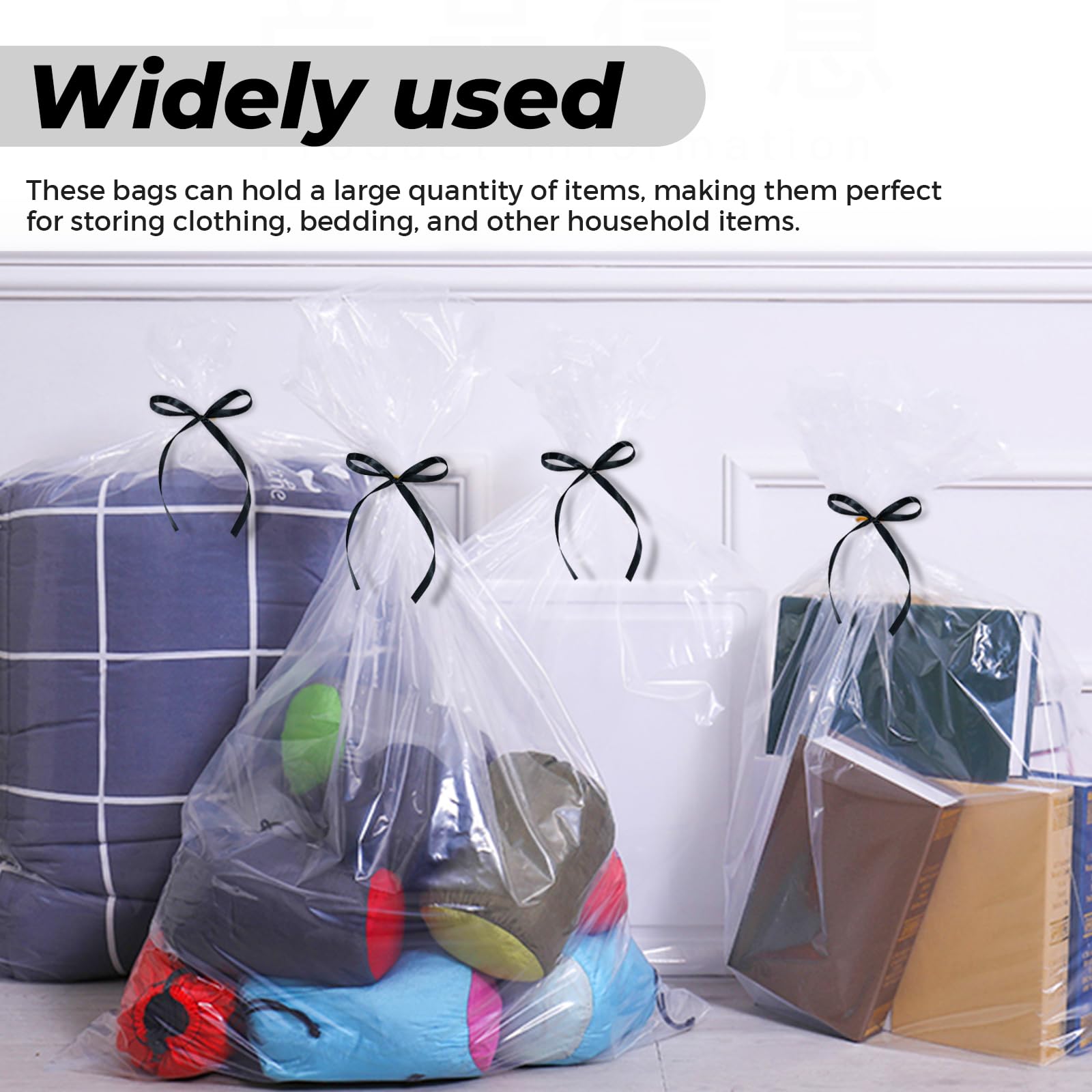 GothaBach 6 Pack 40x60 Inches Giant Jumbo Huge Storage Bags Plastic Moving Bags Flat Large Plastic Bags for Clothes Packing Luggage Suitcase Comforter Chair Moistureproof