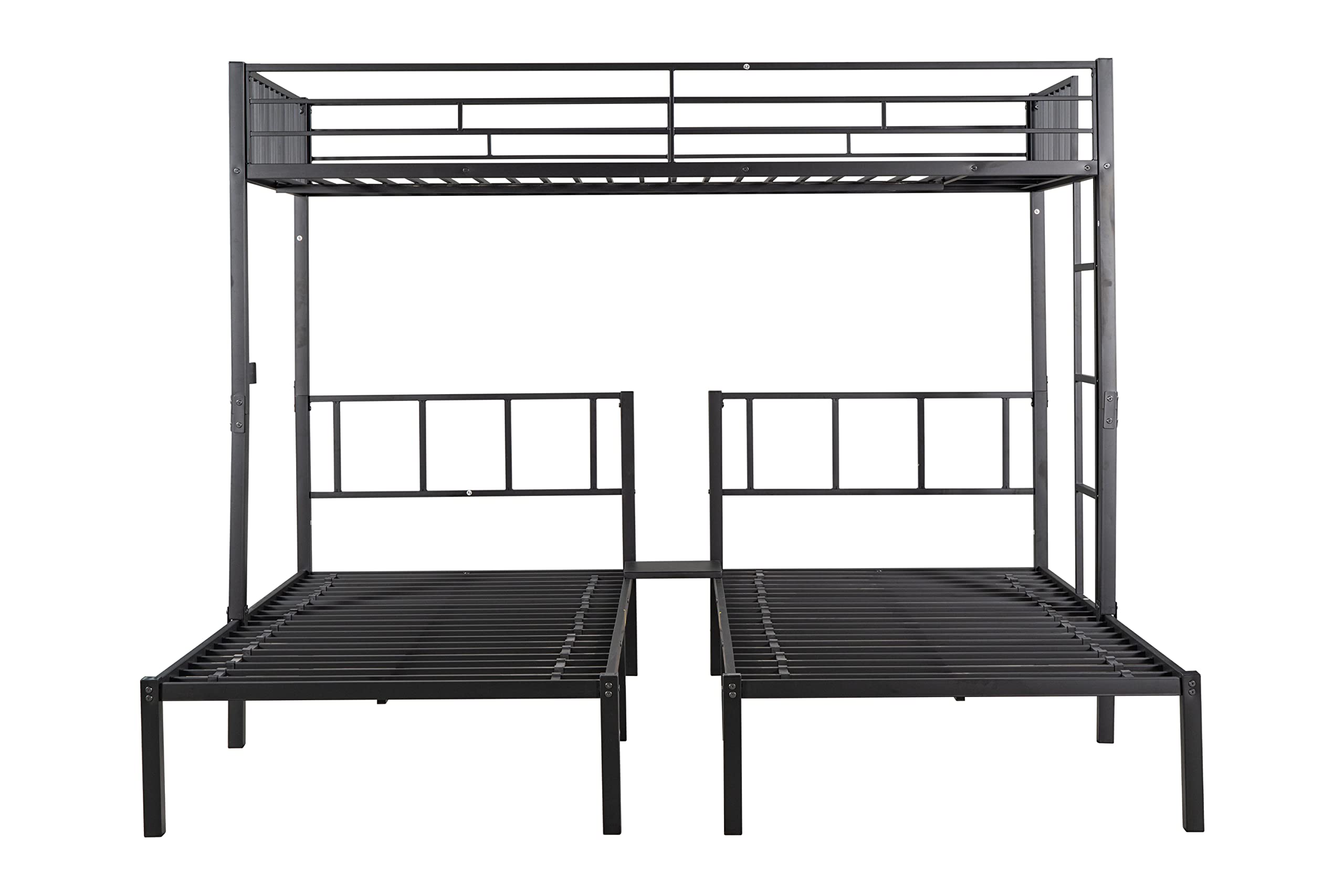 BIADNBZ Metal Triple Twin Size Bunk Bed,can be Separated into 3 Bedframe for Kids/Bedroom/Dorm,Black