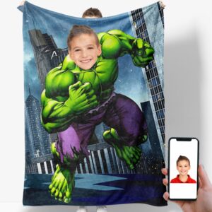 ROYAMS Custom Superhero Blanket for Kids Personalized Superhero Blankets for Boys