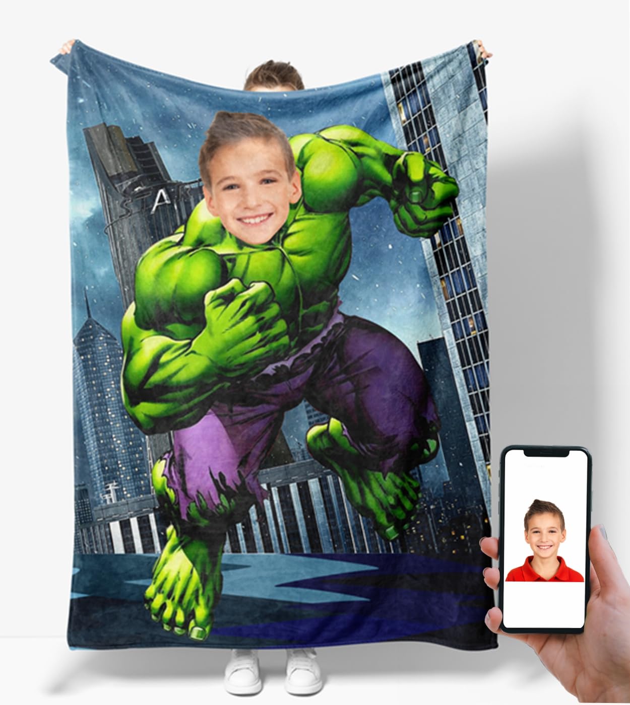 ROYAMS Custom Superhero Blanket for Kids Personalized Superhero Blankets for Boys