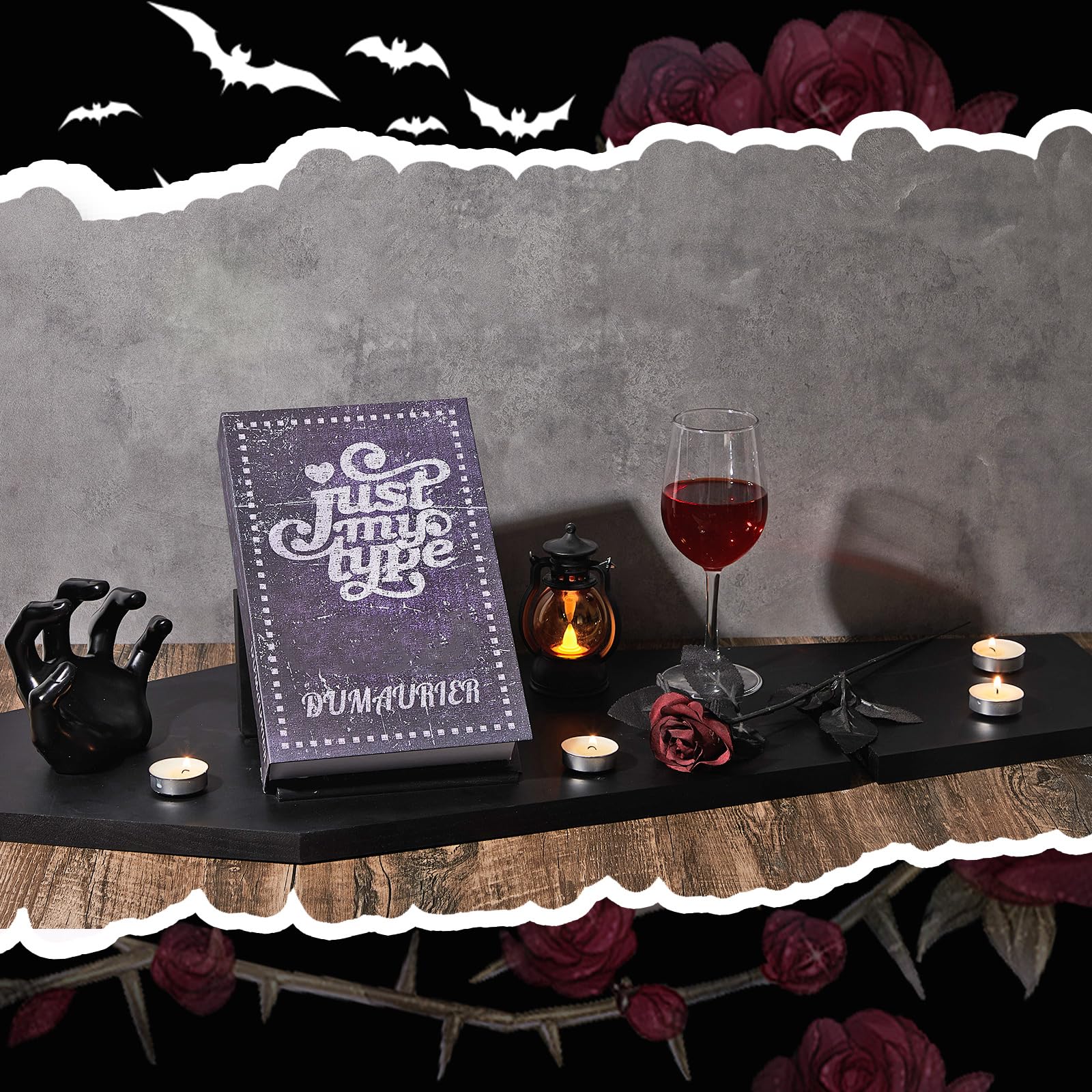 Barydat Halloween Coffin Bath Tray with Wine Notch Goth Bathtub Tray with Book Tablet Stand Bathtub Caddy Tray Bath Board Gothic Bathroom Accessories Halloween Decor Pastel Goth Decor Gothic Furniture