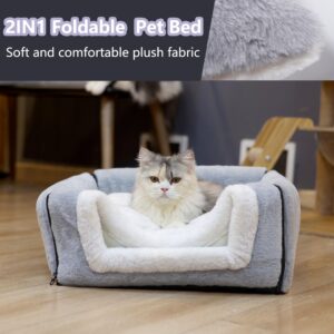 Cat Bed for Indoor Cats,Foldable cat cave,Anti-Slip & Water-Resistant Bottom,cat Houses for Indoor Cats or Small Dogs,Kitten Tent,Rabbit Bed,cat beds & Furniture