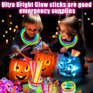 AMENON 150 Pcs Halloween Party Favors for Kids 100 Glow Sticks and 50 Halloween LED Light Up Rings Halloween Glow in The Dark Toy Gifts Halloween Goodies Bag Fillers Party Supplies for Kids