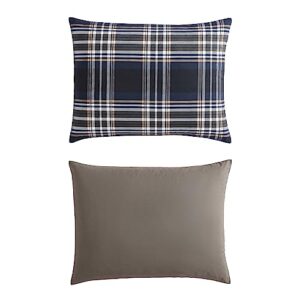 Wrangler- Twin Duvet Cover Set, Reversible Bedding Set with Matching Sham(s), Yellowstone Inspired, Casual Home Décor (City Flats Plaid Blue, Twin)