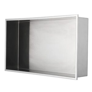 supllueer stainless steel shower niche 24" x 12",no tile needed recessed shower shelf,recessed niche shower niche for bathroom storage over mount installation