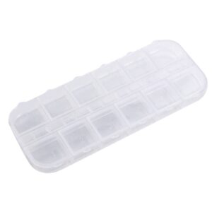 1pcs nail art decorations storage box,12 grid nail art storage box transparent empty case earring storage box rectangle jewelry organizer