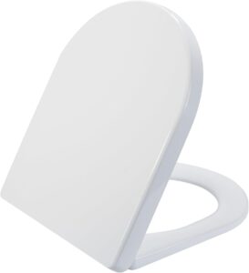 sadalak soft close quick release toilet seat elongated- heavy duty adjustable stainless hinges, d/u shape toilet seats cover for easy cleaning & simple top fixing - white toilet lid