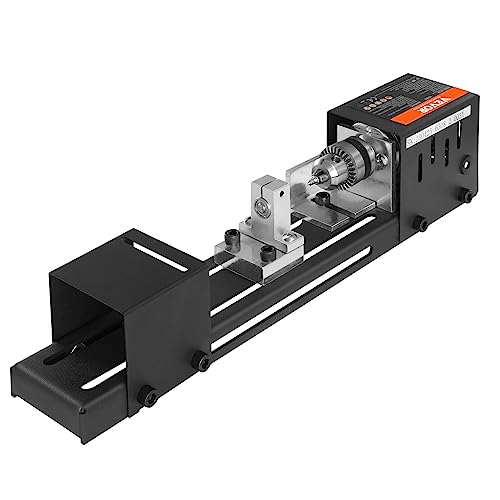 VEVOR Mini Lathe Machine, 2.76 in x 6.3 in, 24VDC 96W Mini Wood Lathe Tools Milling Machine Accessories, 7 Speeds 4220/5300/5650/6350/6660/7050/8450 RPM, for DIY Woodworking Wood Drill Rotary Tool