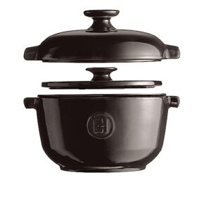 Emile Henry 2.5 qt Rice Pot, Charcoal