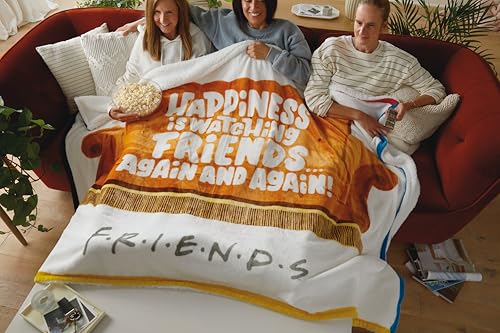 Hallmark Friends Oversized Blanket, 60"x80" (Happiness is Watching Friends Again and Again!) Gift for Christmas, Birthdays, Valentine's Day