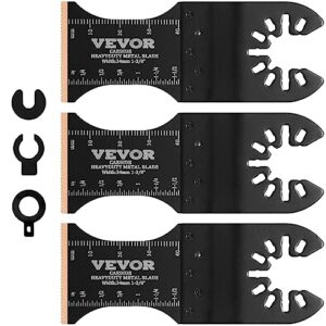 vevor 3pcs carbide oscillating tool blades, universal quick release oscillating saw blades, multitool tool blades for hard material, metal, nails, bolts, fit dewalt milwaukee hitachi chicago