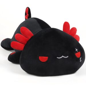 snowolf black axolotl plush pillow cute and soft axolotl stuffed animal kawaii plushie toy great gift for kids, 12"