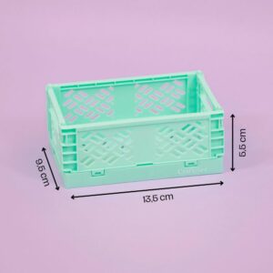 Craftelier - Box for Organisation and Storage of Craft Materials | Foldable and Stackable Design | Small Size - Open Box Measures 13,5 x 9,5 x 9,5 x 5,5 cm - Colour Turquoise