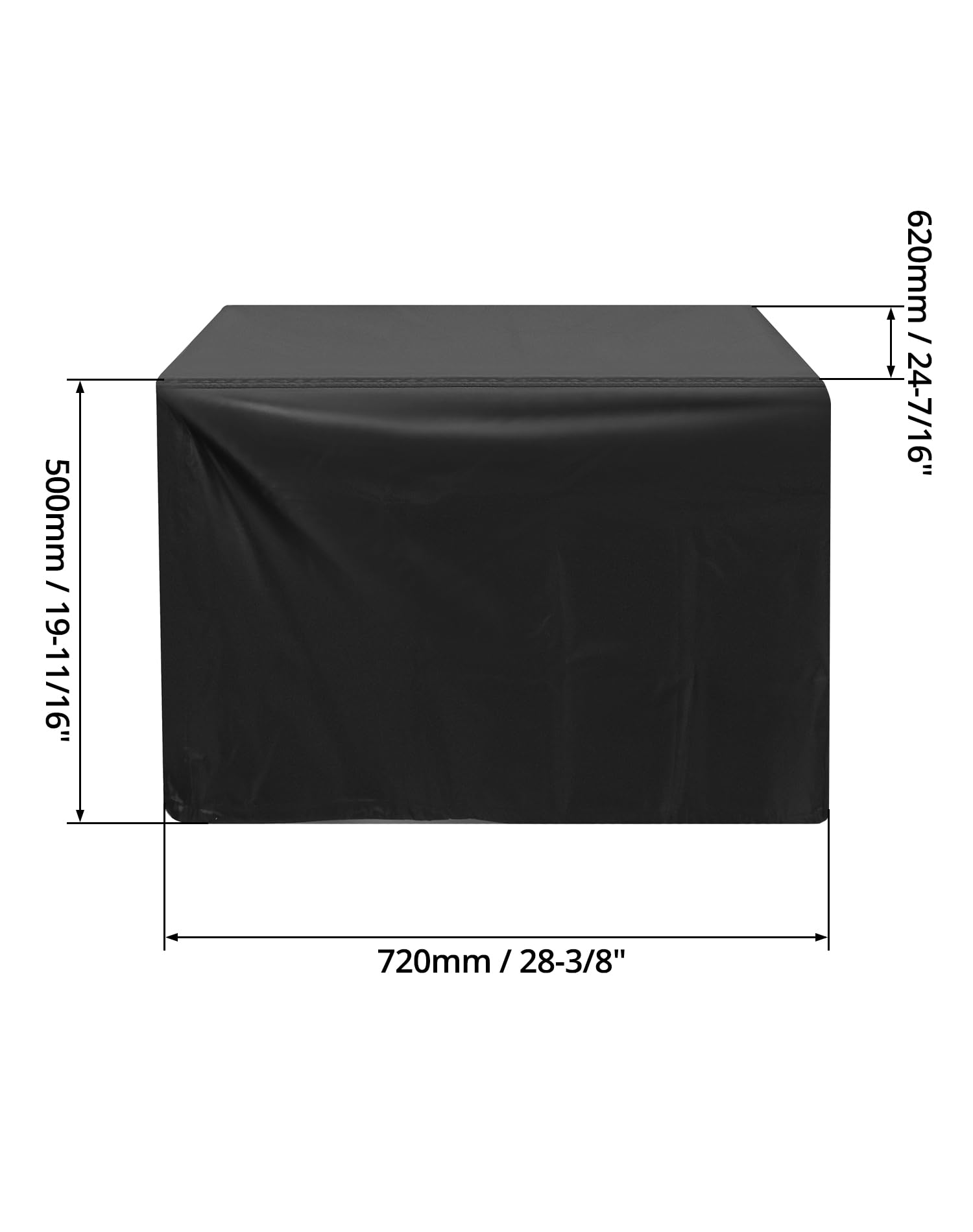 QWORK Universal Planer Dust Cover, Table Saw Cover, Miter Saw Cover, Protect Against Sawdust and Wood Chips, 28.3" x 24.4" x 19.6", Black, Fits Most Planer, Bench Drill Press