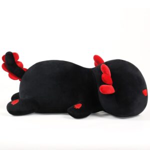 SNOWOLF Black Axolotl Plush Pillow Cute and Soft Axolotl Stuffed Animal Kawaii Plushie Toy Great Gift for Kids, 12"