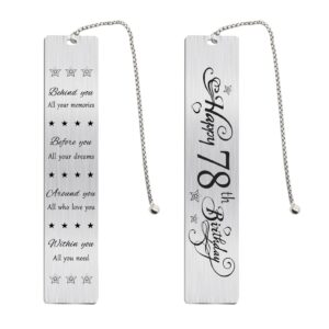 jzxwan happy 78th birthday gifts for women men, 78 year old birthday bookmark, female 78 yr old bday card gift ideas, 1946 birthday book mark for woman man, 78th birthday decorations, 78 th bd present