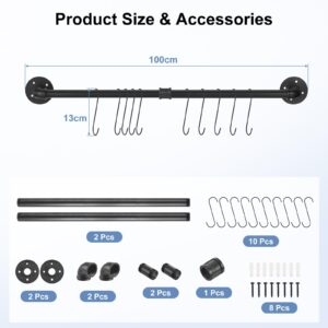 uxcell Wall Mounted Towel Rack, Industrial Pipe Towel Bar, Bathroom Hardware Towel Bar Accessory, Kitchen Pot Rack DIY Rustic Iron Bathroom Towel Rack Holder (40 Inch)