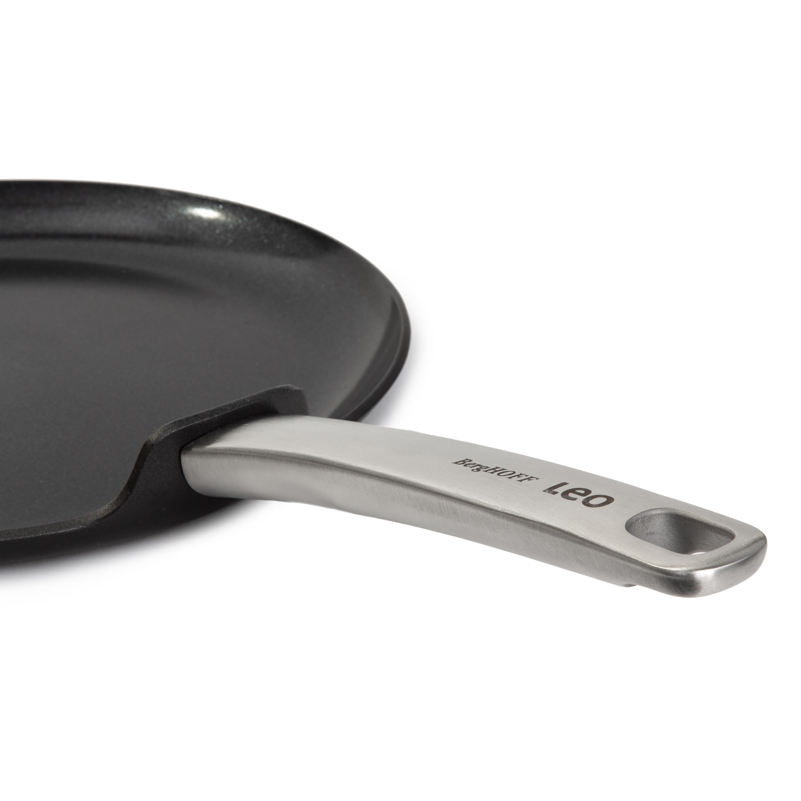 BergHOFF Graphite Non-stick Ceramic Pancake Pan 10.25", Recycled Aluminum, CeraGreen Non-toxic Nonstick Coating, Full Disk Bottom, Quick Breakfast, Oven Bakeware, Oven-to-Table Cookware