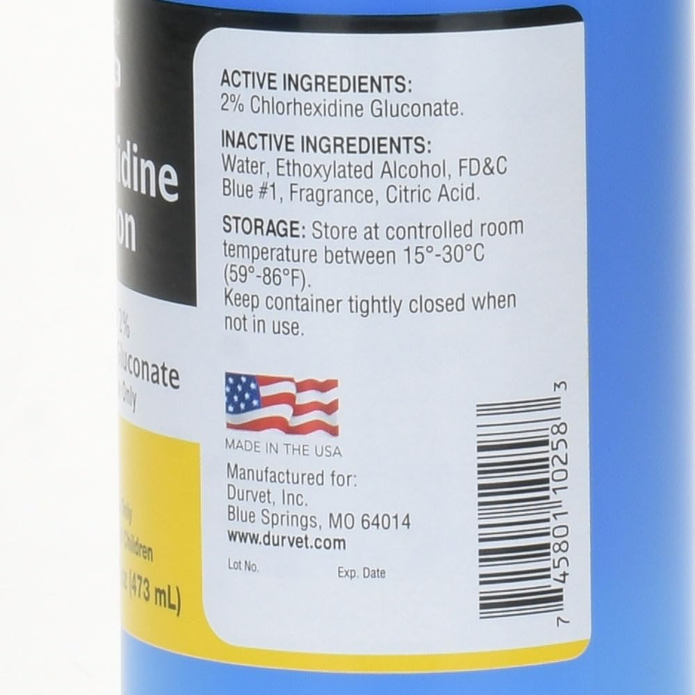 Chlorhexidine for Dogs 2% Solution Spray Set - Pint (473 mL) with Bottle (16 oz) + Trigger Sprayer & 100 (6") Cotton Applicator Tips - Helps Itching, Hot Spots, Irritation, Allergies & Sensitive Skin