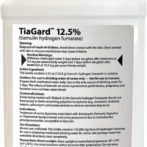 TiaGard Tiamulin 12.5% Liquid Concentrate (1,000 mL) w/ Veterinary Syringe Kit - Generic for Denagard - Antibiotic Drinking Water Solution in Groups, Pens & Herds - Antibiótico Tiamulina para Cerdos