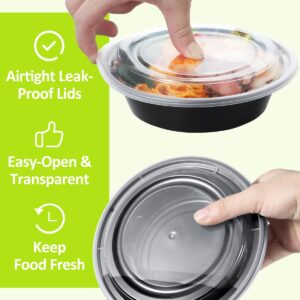 SHOPDAY Meal-Prep-Containers-65 Pack 24 oz Plastic-Food-Storage-Containers-with-Lids, Disposable-Food-Prep-Containers-Microwave-Safe, Meal-Prep-Bowls-Reusable, To-Go-Contianers-for-Lunch