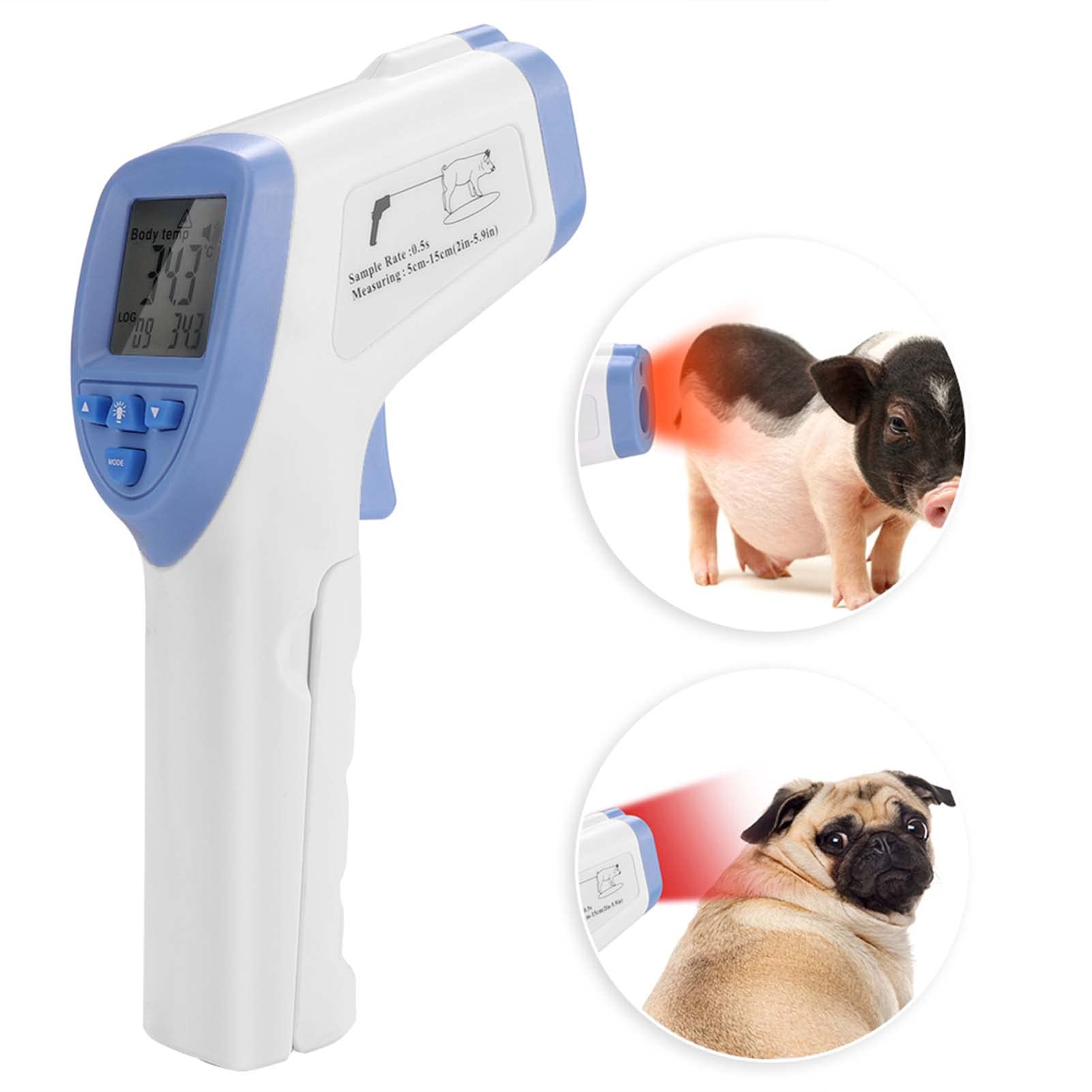 Veterinary Thermometer, Fast Digital 0.1° Accuracy Veterinary Infrared Thermometer Blue Non-Contact Digital Thermometer for Pig Sheep Horse Dog