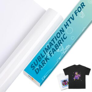 htvront sublimation htv for dark/light fabric - matte sublimation vinyl 12" x 10ft for t-shirts - work together with sublimation paper, sublimation ink and heat press