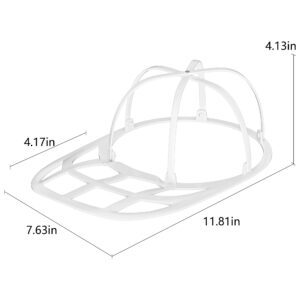 LONGD Hat Washer Cage for Baseball Caps, Sturdy Cleaning Protector with Frame Cage and Laundry Bag, Washing Machine Safe Hat Cleaner and Organizer, Suitable for Adult and Kids' Caps - 1-Pack,White