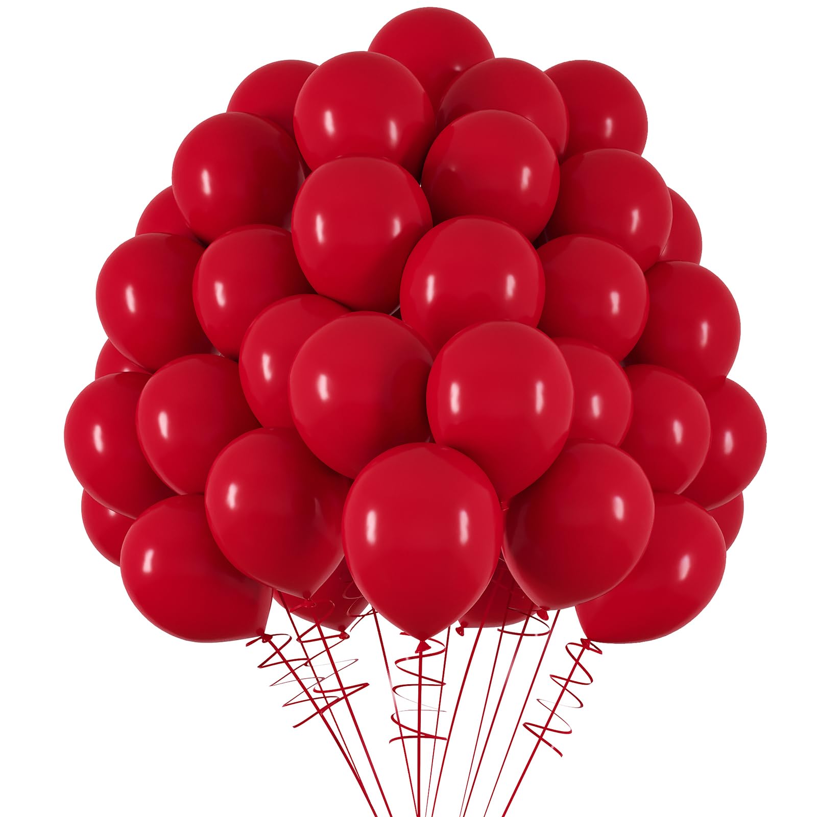 RUBFAC Red Balloons, 120pcs 5 Inch Red Balloons, Thicker Red Balloons for Birthday Wedding Baby Shower Graduation Anniversary Party Decorations