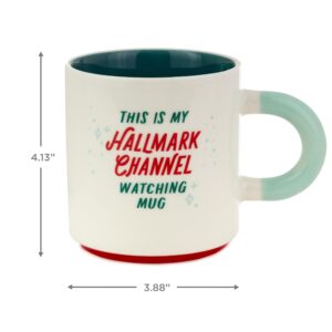 Hallmark Channel Christmas Coffee Mug ("This is My Hallmark Channel Watching Mug") 17 oz., Red Truck, Mint Green Handle, Christmas Gifts