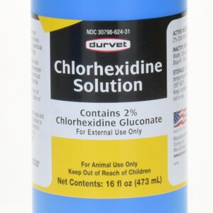 Chlorhexidine for Dogs 2% Solution Spray Set - Pint (473 mL) with Bottle (16 oz) + Trigger Sprayer & 100 (6") Cotton Applicator Tips - Helps Itching, Hot Spots, Irritation, Allergies & Sensitive Skin