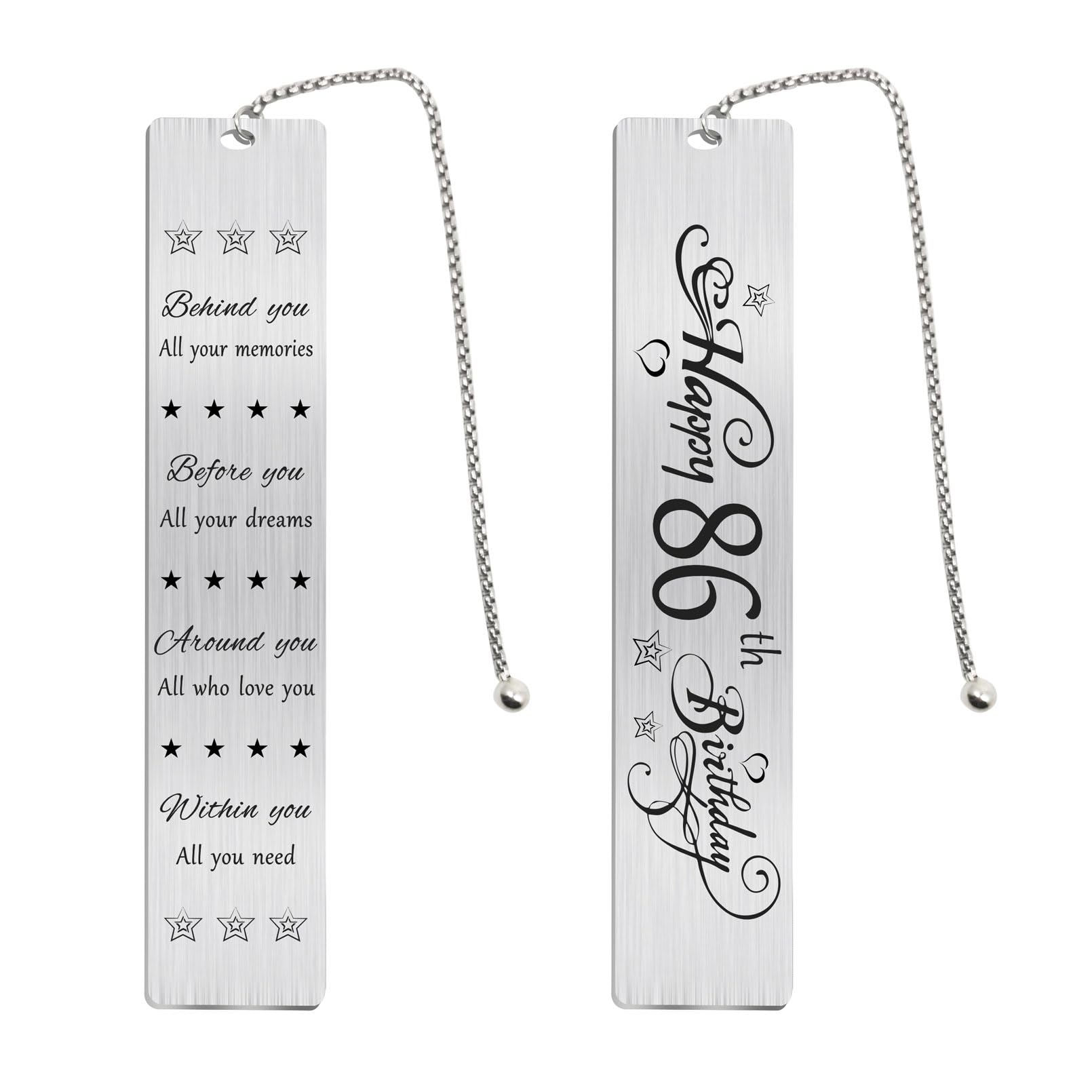 Jzxwan Happy 86th Birthday Gifts for Women Men, 86 Year Old Birthday Bookmark, Female 86 Yr Old Bday Card Gift Ideas, 1938 Birthday Book Mark for Woman Man, 86th Birthday Decorations, 86 th Bd Present