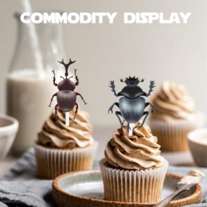 18pcs Glitter Dessert Cupcake Topper Reptile Insect Beetle Theme Decorations Baby Shower Boys Girls Happy Birthday Party Decor Supplies