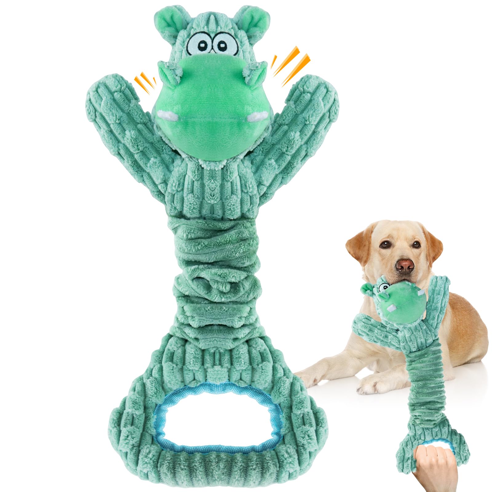 Fuufome Large Squeaky Dog Toys: Plush Dog Toys with Soft Fabric for Small, Medium, and Large Pets - Tug of War Dog Toys for Indoor Play