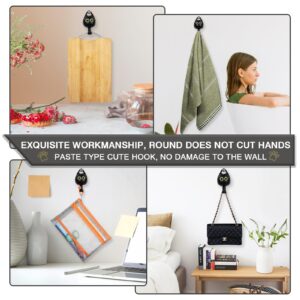 GUEDIEO 𝐂𝐫𝐞𝐚𝐭𝐢𝐯𝐞 𝐀𝐝𝐡𝐞𝐬𝐢𝐯𝐞 𝐇𝐨𝐨𝐤，1Pcs Wink Cat Hooks for Hanging Towels, Hats,Coat,Cloth Bags, Belts, Key, for Wall Hanging Decorations to Carry up to 5.5 LBS