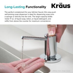 KRAUS Allyn Pull-Out Single Handle Kitchen Faucet in Spot-Free Stainless Steel, KPF-4103SFS & Kitchen Soap and Lotion Dispenser in Spot Free Stainless Steel, KSD-43SFS