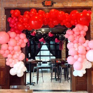 RUBFAC Red Balloons, 120pcs 5 Inch Red Balloons, Thicker Red Balloons for Birthday Wedding Baby Shower Graduation Anniversary Party Decorations