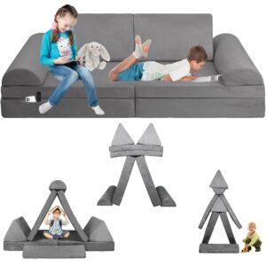 lfcreator modular kids couch sofa,couch for toddler and baby playroom/bedroom,perfect toddler & baby couch for play & lounging,ideal for boys & girls.large